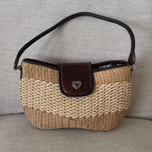 Brighton Brown and Tan Shoulder Bag with Leather Accents